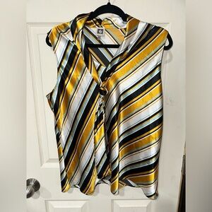 Anne Klein Sleeveless Satin Tie Top XL